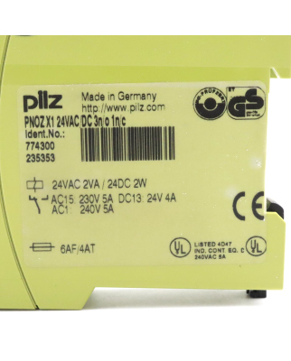 Pilz Not-Aus Schaltgerät PNOZ X1 24VAC/DC 3n/o 1n/c...
