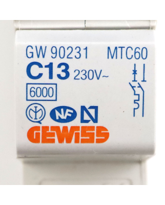 GEWISS Leitungsschutzschalter GW90231 MTC60 NOV