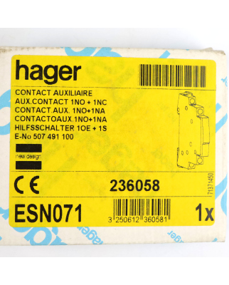hager Hilfsschalter ESN071 236058 OVP