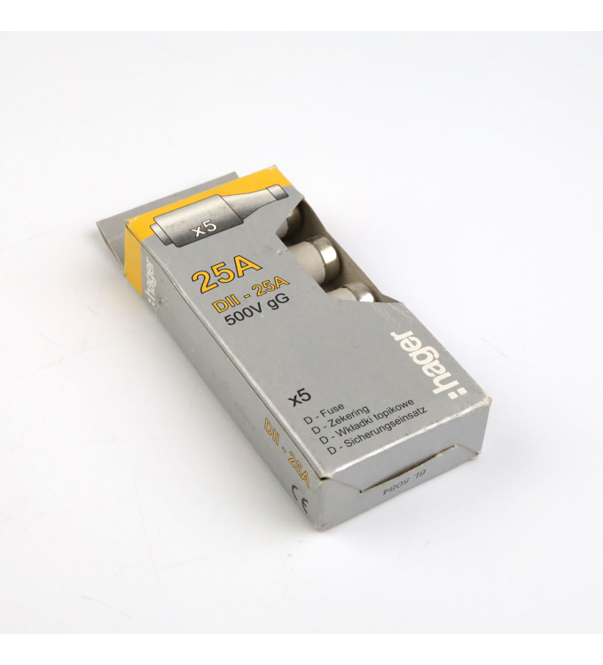 Hager Sicherungseinsatz LE2725 DII E27 25A 500V (5Stk.) OVP