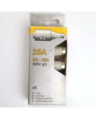 Hager Sicherungseinsatz LE2725 DII E27 25A 500V (5Stk.) OVP