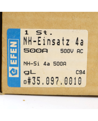 EFEN NH-Sicherungs-Einsatz 35.097.0010 OVP