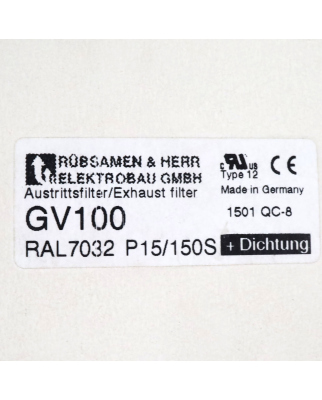 Rübsamen & Herr Austrittsfilter GV100 OVP