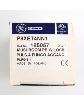 General Electric CEMA Pilzdrucktaste P9XET4NN1 185057 OVP