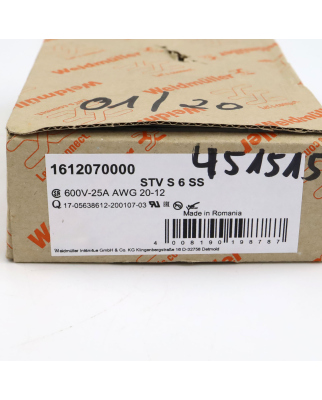 Weidmüller Leiterplattensteckverbinder STV S 6 SS 1612070000 (7Stk.) OVP