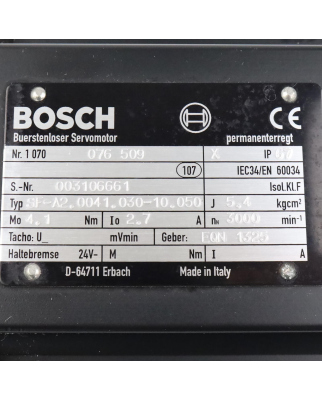 Bosch Servomotor SF-A2.0041.030-10.050 1070076509 GEB