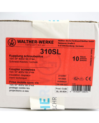 Walther CEE Kupplung 310SL 16A 5P 400V (10Stk.) OVP