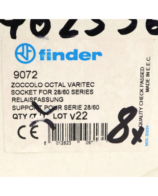 Finder Relaisfassung 90.72 9072 10A 400VAC (8Stk.) OVP