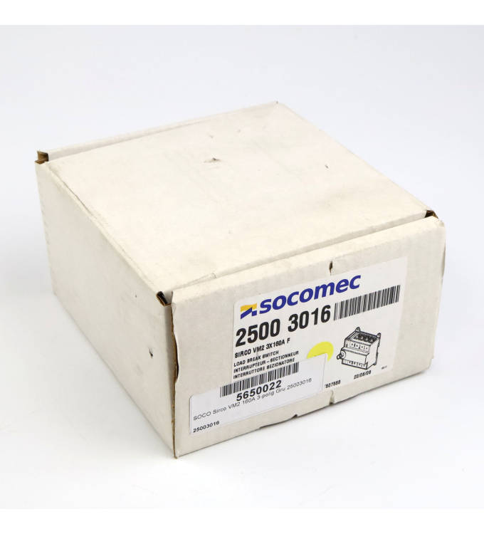 SOCOMEC SIRCO Lasttrennschalter 25003016 VM2 3X160A F OVP