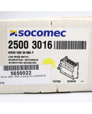 SOCOMEC SIRCO Lasttrennschalter 25003016 VM2 3X160A F OVP
