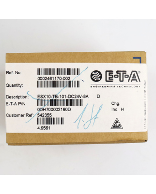 E-T-A Elektronischer Sicherungsautomat ESX10-TB-101-DC24V-8A OVP