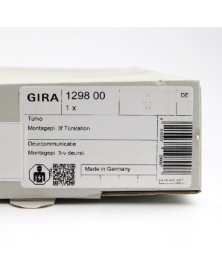Gira Montageplatte 3fach 1298 00 OVP