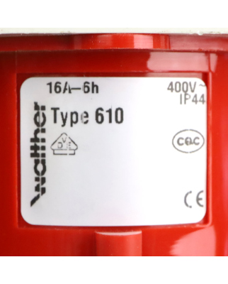 Walther Wandgerätestecker Typ 610 16A-6h 400V NOV