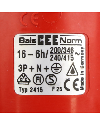 BALS CEE-Wandstecker Typ 2415 16A-6h NOV