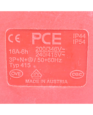 PCE CEE-Anbausteckdose schräg Typ 415 16A-6h NOV