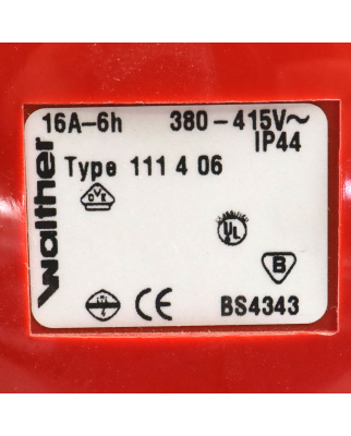 Walther Wandgerätestecker Typ 111 4 06 16A-6h NOV