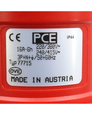 PCE CEE-Anbaugerätestecker Typ 77715-6 16A-6h NOV