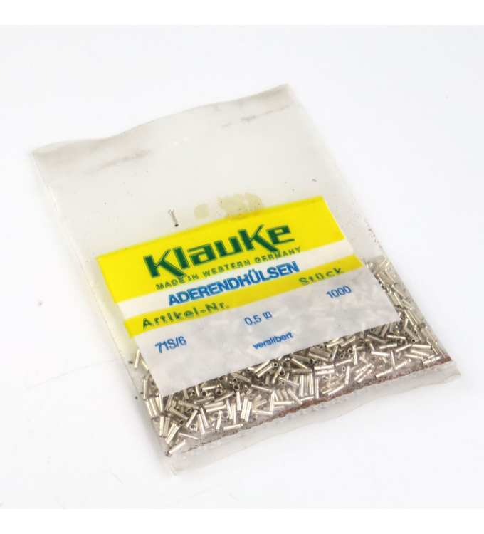 Klauke Aderendhülsen 71S/6 Versilbert (1000Stk.) OVP