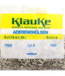 Klauke Aderendhülsen 71S/6 Versilbert (1000Stk.) OVP