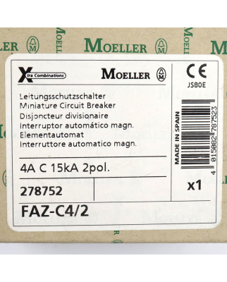 Klöckner Moeller Leitungsschutzschalter FAZ-C4/2 278752 OVP