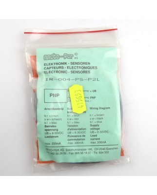 Meto-fer induktiver Sensor IR-004-PS-P2L OVP