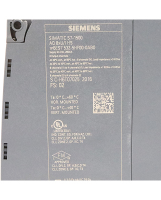 Simatic S7-1500 Analogausgabemodul 6ES7532-5HF00-0AB0 GEB