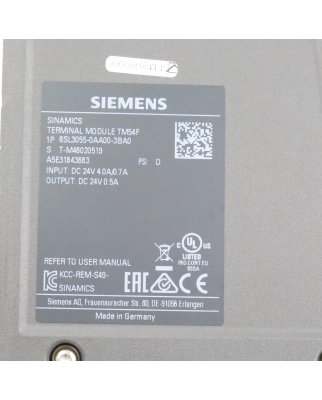 Sinamics Terrminal Module TM54F 6SL3055-0AA00-3BA0 GEB