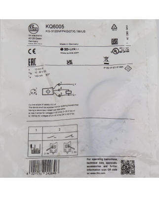 ifm Kapazitiver Sensor KQ6005 KQ-3120NFPKG/2T/0,1M/US OVP