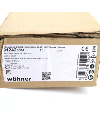 Wöhner Sammelschienen-Abdeckung 01242000A (10Stk.) OVP