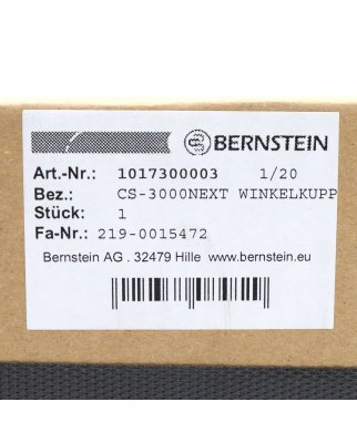 BERNSTEIN Winkelkupplung CS-3000NEXT 1017300003 OVP