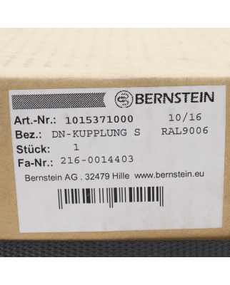 BERNSTEIN DN-Kupplung S RAL9006 1015371000 OVP