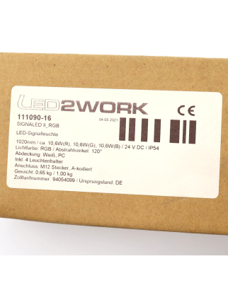LED2WORK LED-Signalleuchte SIGNALED II RGB 111090-16 1020mm/24V OVP