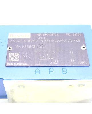 Rexroth Wegeschieberventil Z4 WE 6 X250-31/EG24N9K4/V/60...