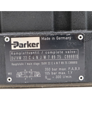Parker 4/3-Wegeventil D41VW22C4NJW75 NOV