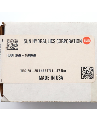 SUN hydraulics Druckbegrenzungsventil RDDTQAN-160BAR OVP