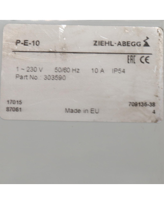 ZIEHL-ABEGG Regelgerät P-E-10 303590 230V GEB