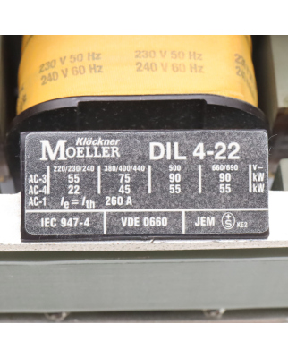 Moeller Leistungsschütz DIL 4-22 GEB