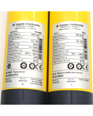 Leuze Sicherheitslichtschranke MLD520-RT3 66557200 + MLD-M003 66500200 GEB
