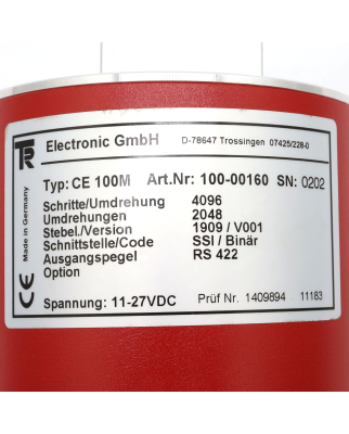 TR Electronic Drehgeber CE100M 100-00160 OVP