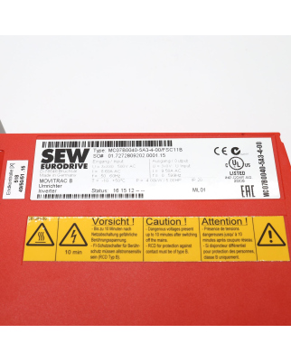 SEW EURODRIVE Frequenzumrichter MC07B0040-5A3-4-00/FSC11B...