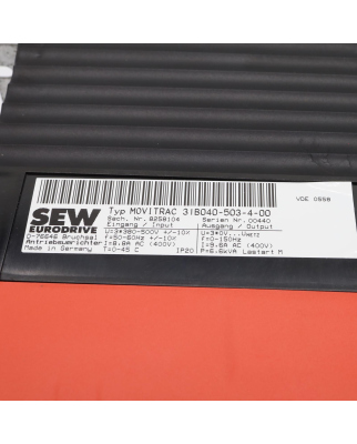 SEW EURODRIVE Frequenzumrichter Movitrac 31B040-503-4-00...
