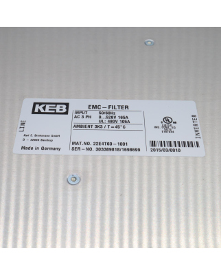 KEB HF-Filter 22E4T60-1001 OVP