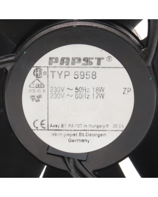 papst AC-Axiallüfter 5958 230V GEB