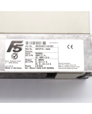 KEB Frequenzumrichter Combivert 09F5P1D-3A0A 1,5kW GEB