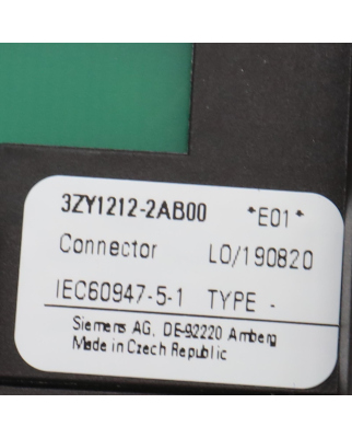 Siemens Geräteverbinder 3ZY1212-2AB00 OVP