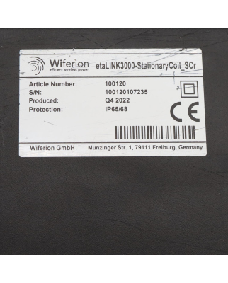 Wiferion stationäre Ladeplatte etaLINK3000-StationaryCoil_SCr 100120 GEB
