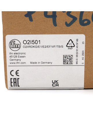 ifm Codeleser 1D/2D O2I501 O2IIRDKG/E1/E2/EF/VF/TB/S OVP