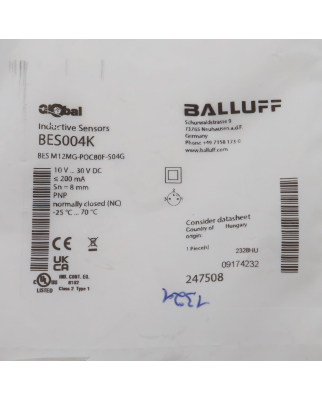 Balluff induktiver Näherungsschalter BES004K BES...