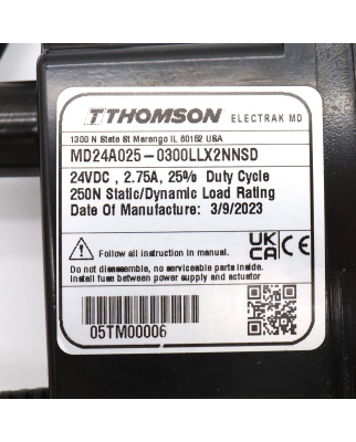 Thomson Linearaktuator MD24A025-0300LLX2NNSD GEB
