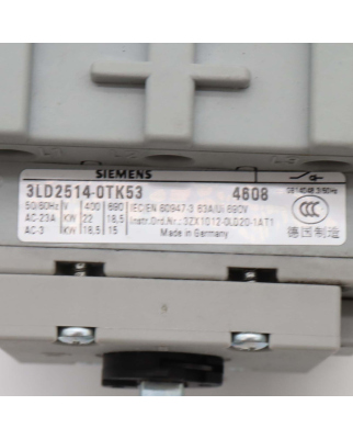 Siemens Lasttrennschalter 3LD2514-0TK53 OVP